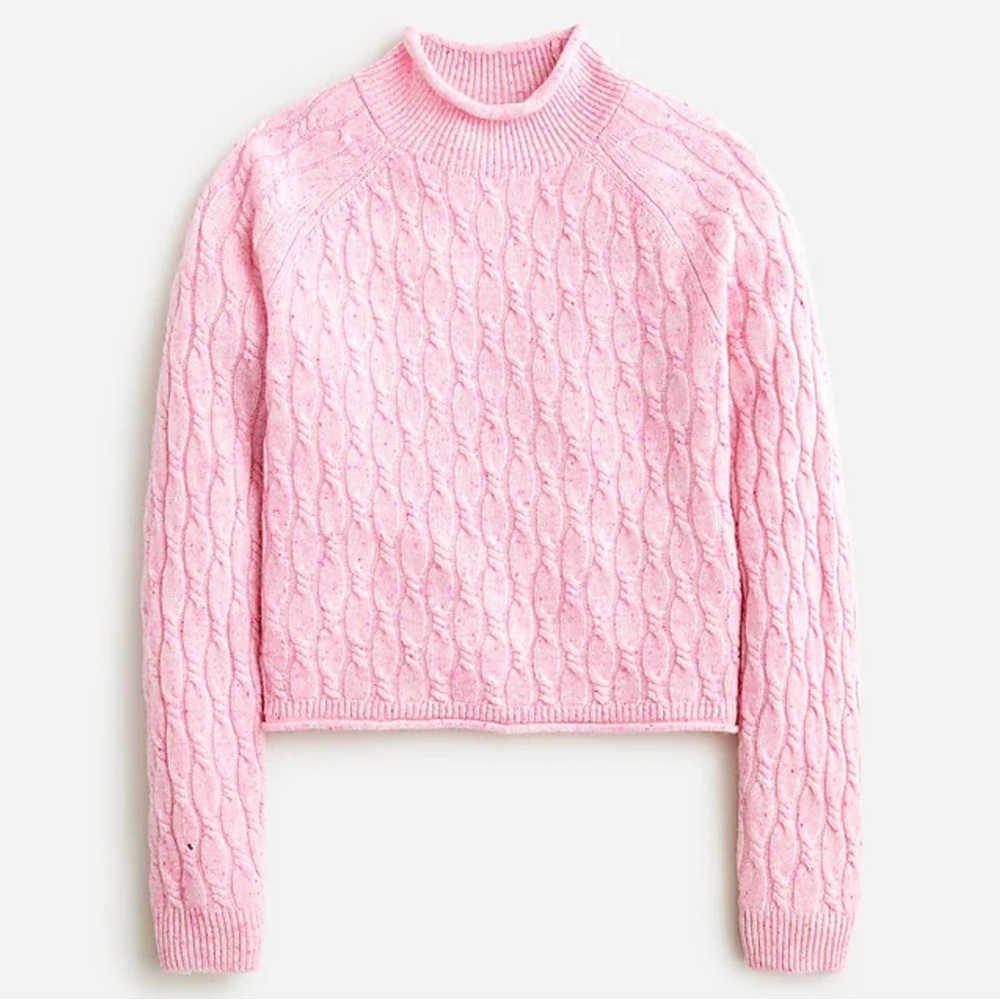 New NWT Jcrew Cashmere shrunken cable-knit Rollneck™ sweater